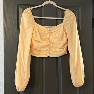 Gauzy cinched crop top